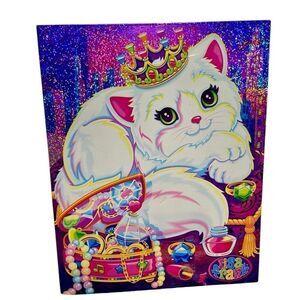Rare Lisa Frank Glamour Jeweled Purrscilla Persian Cat Double Pocket Folder 2003